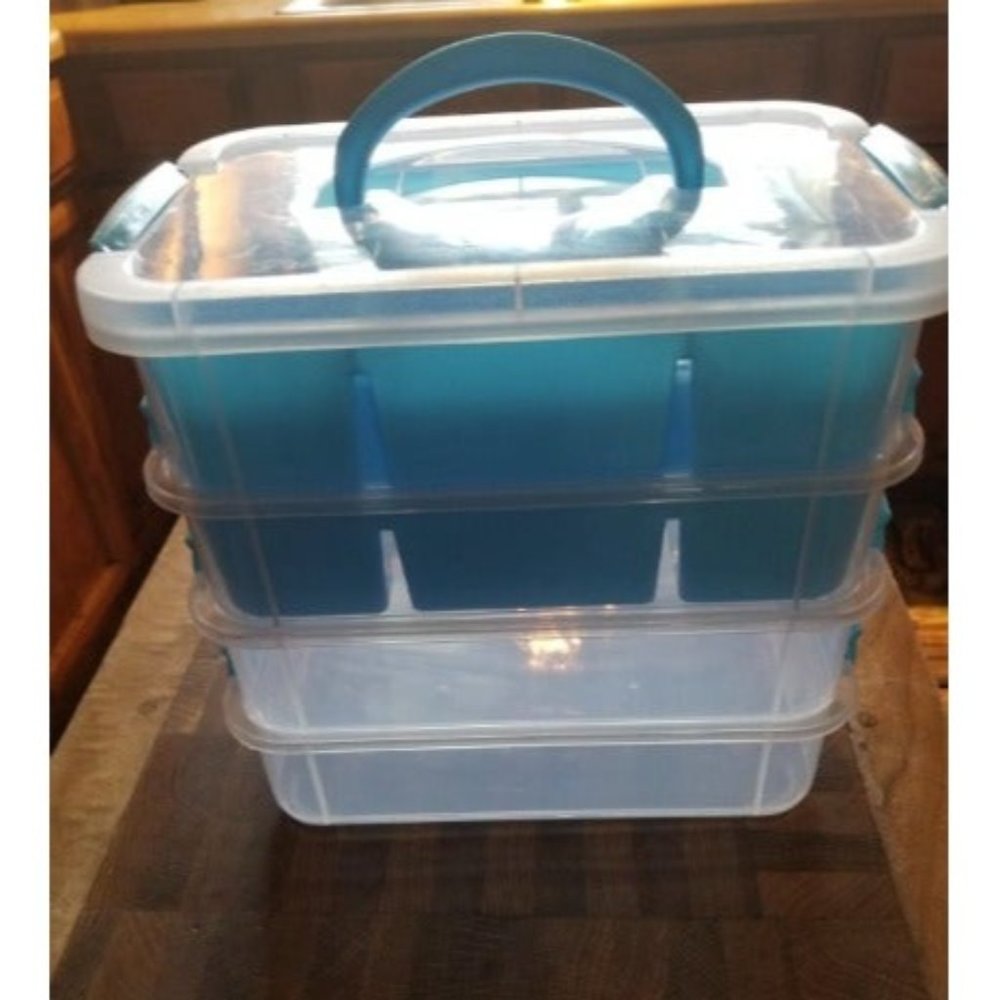 Multi-Compartment Craft Storage Organizer Box with Dividers - Perfect for Arts